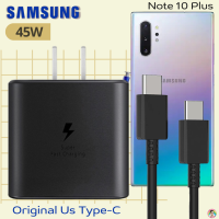 ที่ชาร์จ Samsung 45W (US) สำหรับ ซัมซุง Note 10 Plus และมือถือทุกรุ่น หัวชาร์จ Usb-C สายชาร์จ Type-C (5A) ยาว1ม. และ2ม. รองรับการชาร์จด่วนแบบพิเศษ Adaptive Fast Charging