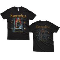 Top Quality Metal Rock Band Tshirt Custom Print Streetwear Hammerfall Legacy Of Kings Tshirt Design Rock band black large plus size  polyester men casual birthday gift