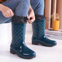 Preferred Boutique Ready Stock Quick Shipment Anti-Slip Fashion Mid-Tube Drawstring Rain Boots Four Seasons Outdoor Wear Work Shoes Waterproof Car Wash Water