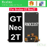 6.43 "Amoled ของแท้สำหรับ Realme GT Neo 2 T RMX3357ชิ้นส่วนจอสัมผัสแอลซีดีของเครื่องแปลงดิจิทัลสำหรับ Realme GT Neo2 T LCD