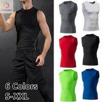 Men Quick Dry Running Shorts Compression Athletic Tight Gym Tank Tops Fitness Sleeveless T-shirts