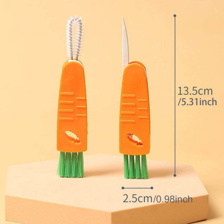 3-in-1-แปรงทำความสะอาดช่องว่างขวดอเนกประสงค์แปรงทำความสะอาดฝาถ้วยขนาดเล็กใช้ในครัวเรือนเครื่องมือแปรงถ้วยซิลิโคนรูปตัวยู