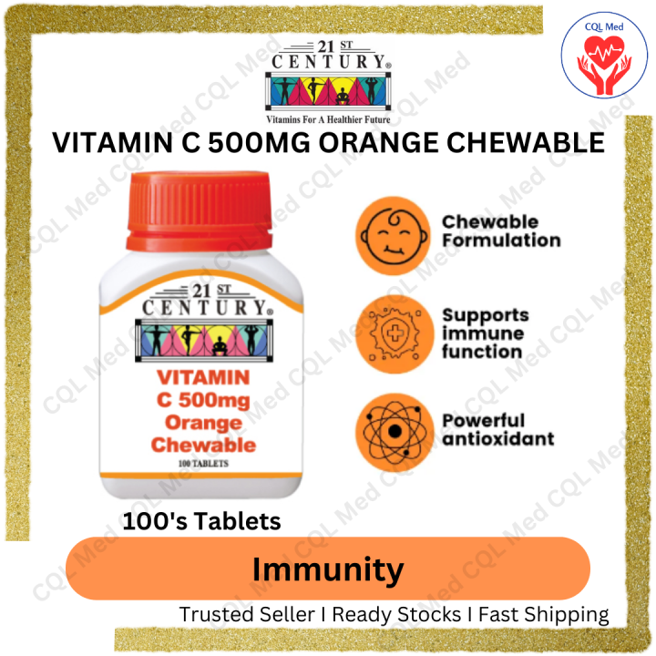 21st Century Vitamin C 500mg Orange Chewable 100'S (For immunity
