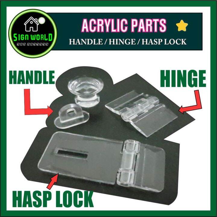 Clear Acrylic Hinge Lock Handle Hasp Folding Knob Concealed hinges