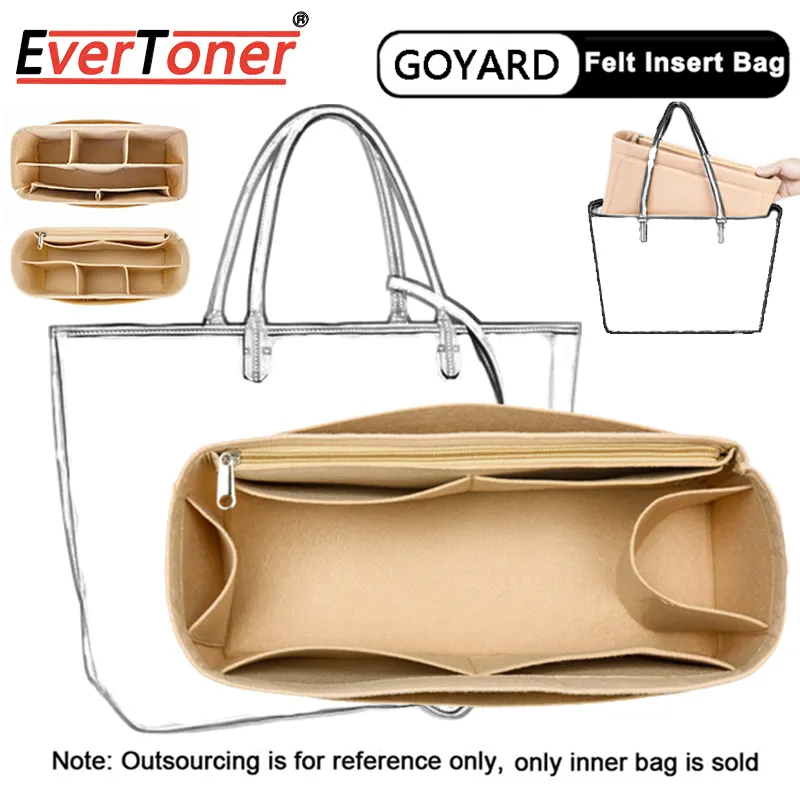 EverToner Felt Insert Organizer For Goyard GM PM Mini Tote Bag