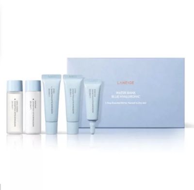 Laneige Water Bank Blue Hyaluronic 3, 5Step Essential Kit Serum, Cream 10ml, Eye Cream 3ml, Essence Toner, Emulsion 25ml