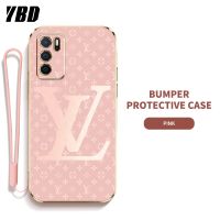 YBD LV ซิลิกาเคสโทรศัพท์เจลพร้อมสายคล้องสำหรับ OPPO A16 A16S A54S 4G เคสบางพิเศษพร้อมเลนส์ป้องกัน