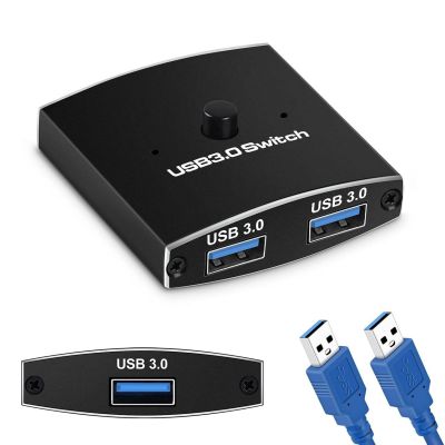 USB 3.0ตัวเลือกสวิตช์สวิตช์ KVM 5Gbps 2 In 1 Out USB Switch USB 3.0สองทาง Sharer สำหรับเครื่องพิมพ์เมาส์และคีย์บอร์ดแชร์ Feona