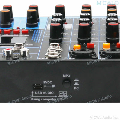 Pro USB Audio Bluetooth Mixer Mixing Console PC คอมพิวเตอร์แล็ปท็อป DJ Live Sound Card Stage Studio Internet Live Audio Effector