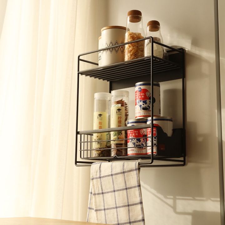 ชั้นจัดเก็บของ-แถบแม่เหล็กยคดติด-magnet-shelf-kitchen-shef-ชั้นวางในครัวเป็นแม่เหล็กติดข้างตู้เย็น