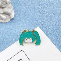 Playful And Cute Blue-haired Girl Metal Enamel Brooch Cartoon Animation Peripheral Badge Lapel Bag Pin Accessories Gift Jewelry