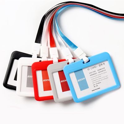 【CW】✉☸  Horizontal hanging Sided Transparent ID Card Holder Name Badge Id