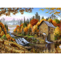 Landscape House DIY 11CT Cross Stitch Embroidery Kits Needlework Craft Set Printed Canvas Cotton Thread Home Design