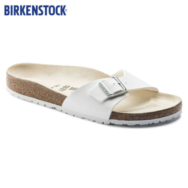 top-รองเท้าแตะหูหนีบผู้หญิง-birkenstock-madrid-bf-white-รองเท้าแตะ-unisex-สีขาว-รุ่น-40731-regular-รองเท้าแตะลำลองสตรีกลางแจ้ง-รองเท้าเพื่อสุขภาพ