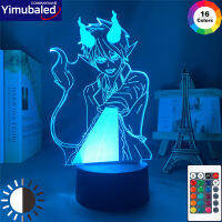 ใหม่หมอผีสีฟ้าสัมผัสไฟกลางคืนเย็น Rin Okumura ตัวเลข3d โคมไฟห้องนอนตกแต่ง USB เปลี่ยนสีกลางคืนของขวัญวันเกิด