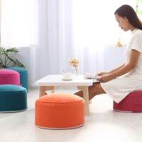 Soft Floor Pillows Foot Leg Pillow Linen Round Footrest Pillow Portable Thickened Sofa Tatami Cushion Leg Up Relaxing Feet Tool