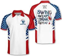 2023 new arrive- American National golfer 3D all over print polo shirt