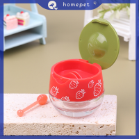 ? Homepet 1PC Mini transparent Lip Film Jar กล่องอาหารกลางวันแบบพกพาขวดหมึกพลาสติก