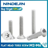 NINDEJIN sekrup mesin Torx kepala datar M2 M2.5 M3 M4 M5 M6 baja tahan karat sekrup tahan Tamper keamanan sekrup anti-maling