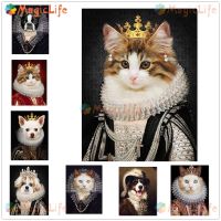 2023✇▼ Vintage Pet Cat Princess Duke Dog Animal Nordic Poster Wall Pictures For Living Room Wall Art Canvas Painting Picture Unframed