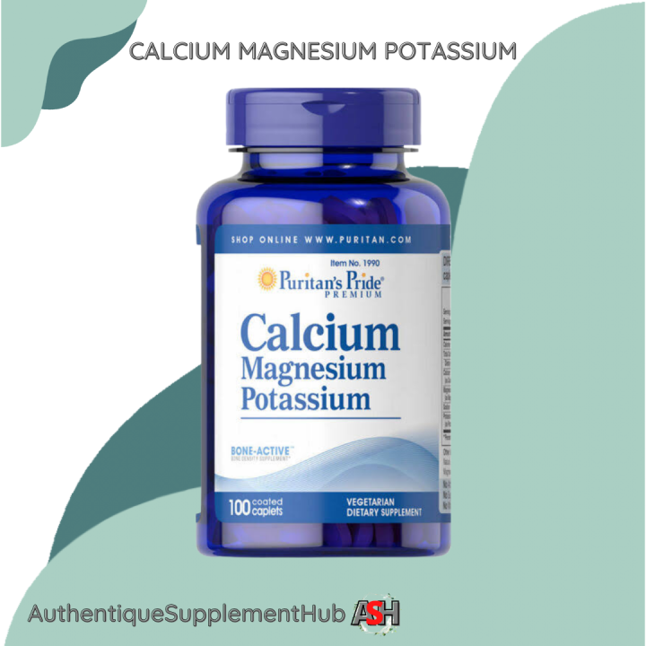 Puritan’s Pride Calcium Magnesium Potassium, 100 Caplets Lazada PH