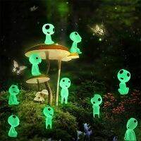 10 ชิ้น Blue Luminous Tree Spirits Micro ภูมิทัศน์รูปเครื่องประดับกลางแจ้งเรืองแสงรูปปั้นขนาดเล็ก Potted Mini Garden อุปกรณ์เสริม-ogfhdsd