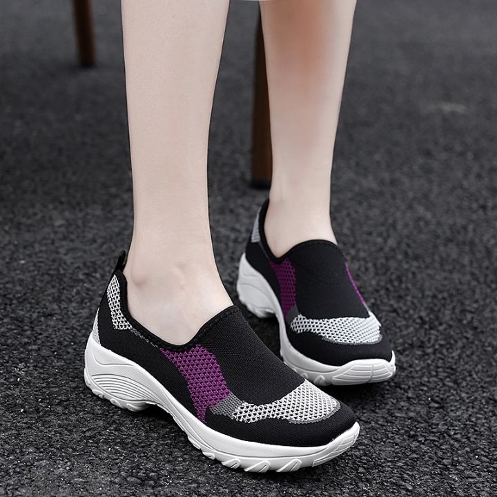 skye-รองเท้าผ้าใบ-แบบสวม-กีฬา-รองเท้าลำลอง-สีดำ-ระบายอากาศได้-สไตล์เกาหลี