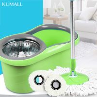 ชุดถังปั่นสแตนเลส + ไม้ถูพื้น Spin Mop รุ่นA2 พร้อม ผ้าม๊อบไมโครไฟเบอร์ 2 ผืน สปินม็อบ ถังถูพื้น ไม้ม็อบ