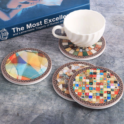 Cup Coaster Table Mats Table Placemats Creative Coffee Mug Cup Coasters Heat-resistant Pads Boho Style Ceramic Coaster Mats