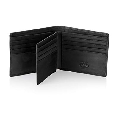 Stealth Mode Leather Bifold Wallet for Men With ID Window and RFID Blocking Black
