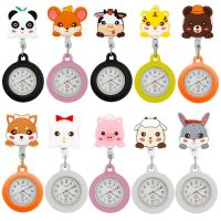 【CW】﹉✶  cute animal series nurse doctor silicone pocket watches hospital adjustable Stretchable hang badge reel clips gifts watch