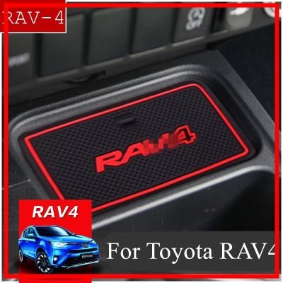 แผ่นรองประตูกันลื่นที่รองแก้ว Ruer สำหรับ Toyota RAV4 2017 2018ปรับโฉม XA40 RAV 4 Hybr สติกเกอร์ติดรถ