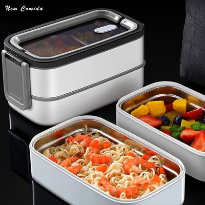 Lunch Box Lonchera Bento 304 Stainless Steel School Fresh-keeping Boxes Food Storage Containers Lancheira Termica Cutlery Set