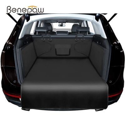 Benepaw เสื่อผ้าคลุมรถสุนัขกันรอยขีดข่วนกันลื่นไลเนอร์กระบะการเดินทางของสัตว์เลี้ยงกันน้ำสำหรับรถบรรทุกขนาดกลาง SUV