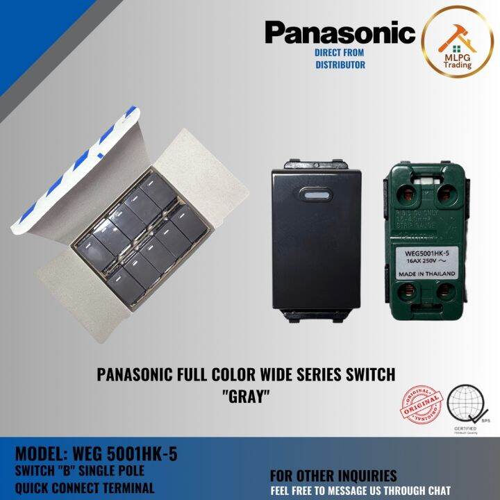 Panasonic Full Color Wide Series Switch (Gray) Lazada PH