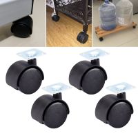 ♀◕✥ Myhomera 4Pcs Table Wheel 48mm 40mm Furniture Caster Plate without Brake Swivel Castor Wheels Replace Trolley Cart Roller Black