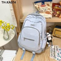 Korean version of ins college student backpack simple all-match junior high school solid large-capacity schoolbag