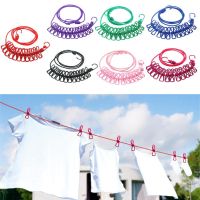 Portable Clothesline Windproof Clothes Rope Drying Rack Cloth Hanging Line with 12 Clips Outdoor Camping Travelling Drying Rope