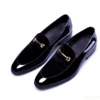 Leather Shoes Men Luxury Business Oxford Breathable Patent Leather Formal Shoes Plus Size Man Office Wedding Flats Male Black