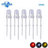 50PCS 3mm Fog Diffused LED Diode Light Emitting Diodes Multicolor Bulb Electronics Components Lamps White/Green/Red/Blue/Yellow