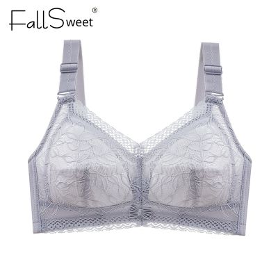 [A Needed]☃▫ยกทรงไร้สาย FallSweet สำหรับผู้หญิงเสื้อชั้นในแบบบางคัพขนาดพิเศษชุดชั้นในลูกไม้แบบครึ่งตัว
