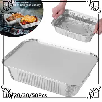 9 inch round tin foil pans disposable aluminum - freezer & oven safe - for  baking, cooking, storage & reheating, by montopack (50)