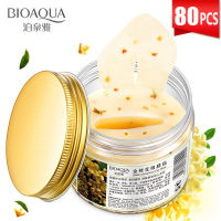 BIOAQUA 80ชิ้นทอง O Smanthus หน้ากากสำหรับการดูแลดวงตาป้องกันอาการบวมชุ่มชื้นนอนตาแพทช์ลบความหมองคล้ำกระเป๋าใต้ตา