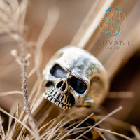 Suvani Jewelry - 925 สเตอร์ลิงซิลเวอร์ แหวนหัวกะโหลก ดีไซน์สวย แนววินเทจ เครื่องประดับ แหวนเงินแท้ ไซส์ 9 - 11