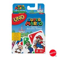 Mattel UNO Super Mario Card เกมครอบครัวตลกเกมกระดานเพื่อความบันเทิงโป๊กเกอร์การ์ด Kids Toys