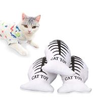 Teeth Grinding Catnip Toys Funny Interactive Canvas Fish Cat Toy Kitten Chewing  Toy Claws Thumb Bite Cat Mint Fishbone Shape Toys