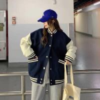 Womens jackets spring  baseball uniform jacket long sleeve basic jackets bomber slim coat female wild cardigan coat