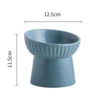 ? Ceramic Cat Bowl Slanted Mouth High Foot Cervical Support Double Bowl Dog Bowl Cat Food Bowl Special Pet Bowl for Meals