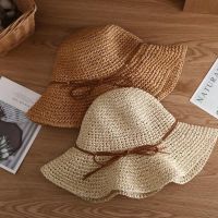 Summer Ladies Bowknot Beach Hat Wide Brim UV Protect Sun Hat Foldable Summer Hat Travel Supply Raffia Straw Hat Travel Cap