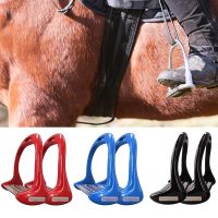 1 Pair Pedal Equipment Horse Stirrups Anti Slip Equestrian Safety Aluminium Alloy Riding Treads Lightweight Outdoor Sports